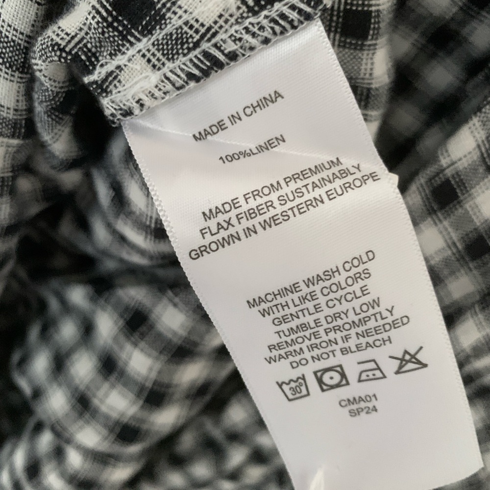 EUC Quince Black & White Gingham Maxi Dress — Smocked Bodice & Adjustable Straps - Picture 11 of 11